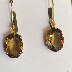 Smoky topaz crystal earrings